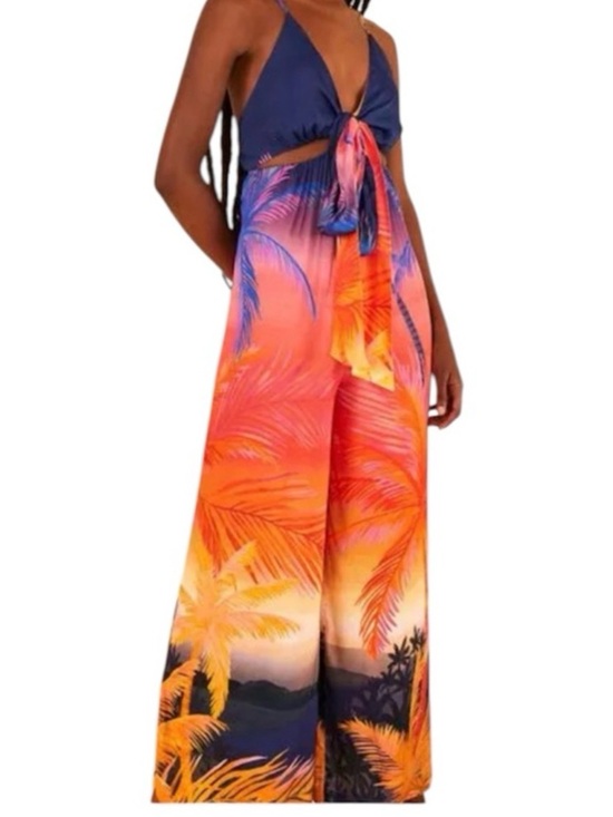 FARM Rio Pants - FARM Rio X Anthropologie Jungle Wide Leg Jumpsuit